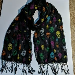 Rainbow Skull scarf